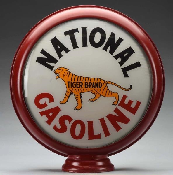 NATIONAL GASOLINE TIGER BRAND 15" GLOBE LENSES.   