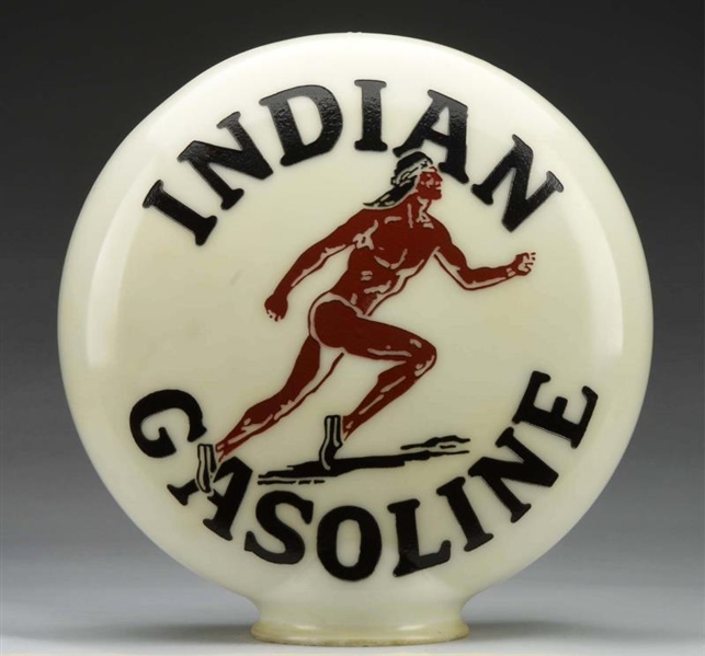 INDIAN GASOLINE WITH RUNNING INDIAN LOGO OPE GLOBE