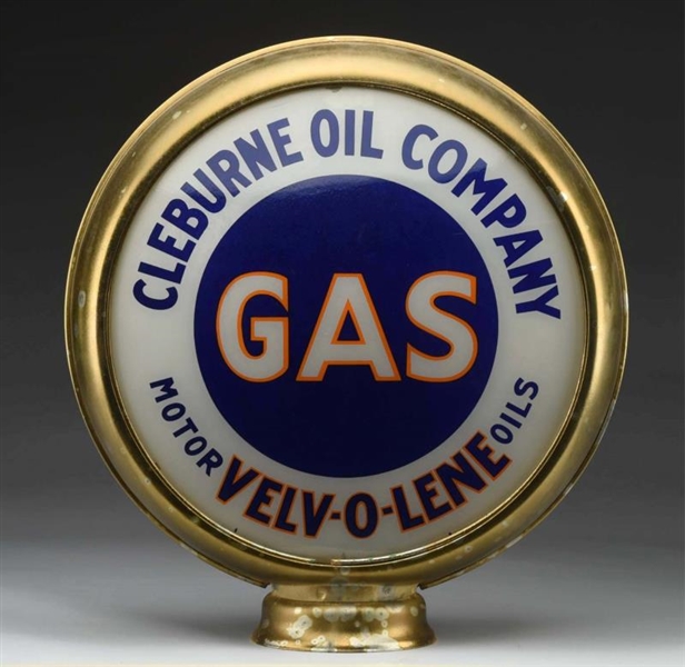 CLEBURNE OIL COMPANY GAS 15" GLOBE LENSES.        