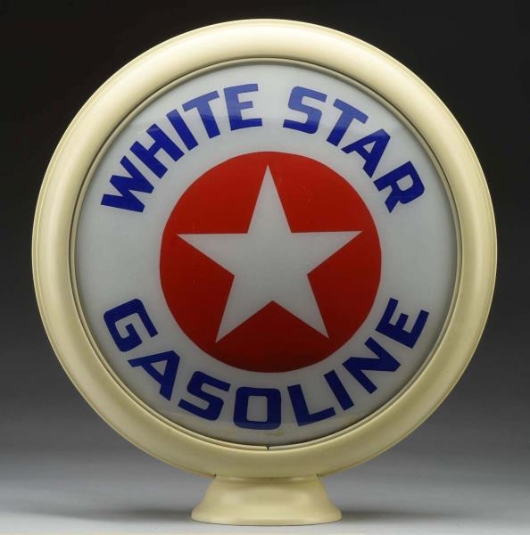 WHITE STAR GASOLINE WITH LOGO 15" GLOBE LENSES.   
