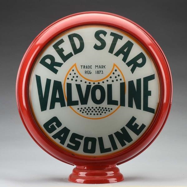 VALVOLINE RED STAR GASOLINE 15" GLOBE LENSES.     