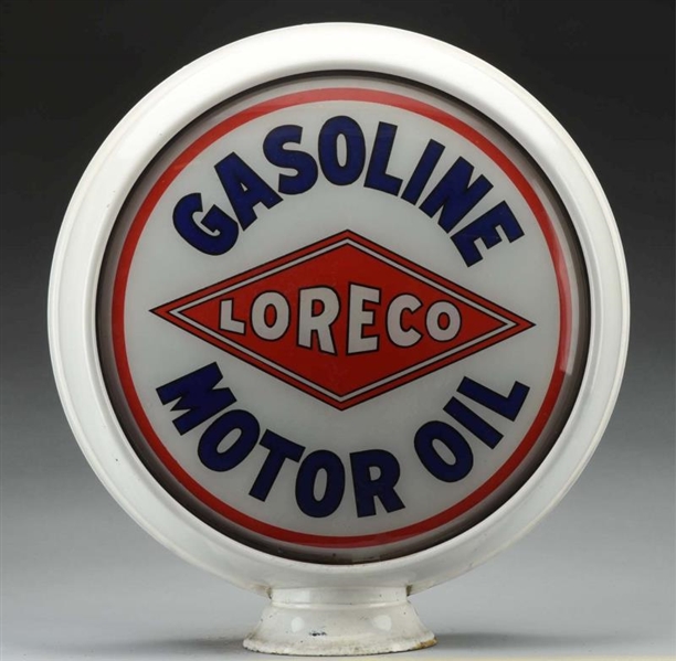 LORECO GASOLINE MOTOR OIL 15" GLOBE LENSES.       