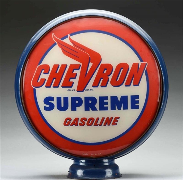 CHEVRON SUPREME GASOLINE 15" GLOBE LENSES.        