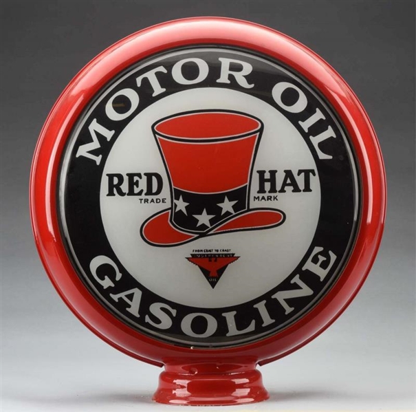 RED HAT MOTOR OIL GASOLINE 15" GLOBE LENSES.      