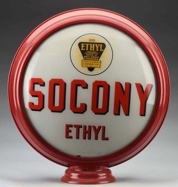 SOCONY ETHYL W/ LOGO 16-1/2" GLOBE LENSES.        