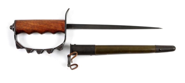 WWI TRENCH KNIFE WITH SCABBARD.                   