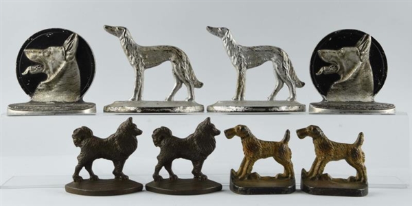 CAST IRON ASSORTED DOG BOOKENDS.                  