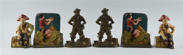 CAST IRON ASSORTED PIRATE & PIRATE GIRL BOOKENDS. 