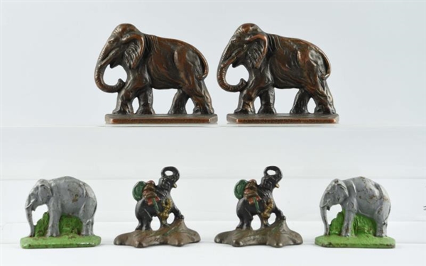 CAST IRON ASSORTED ELEPHANT BOOKENDS              