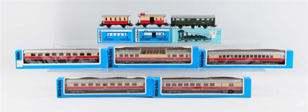 LOT OF 8: MARKLIN PASSENGER CARS IN BOXES.        