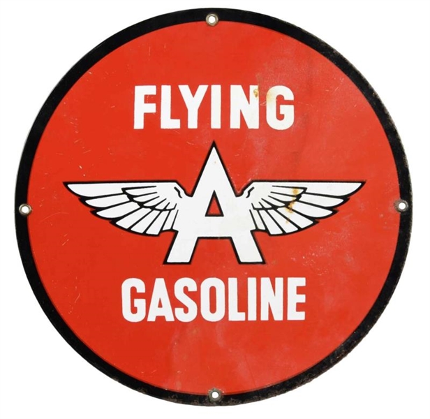 FLYING A GASOLINE PORCELAIN SIGN                  
