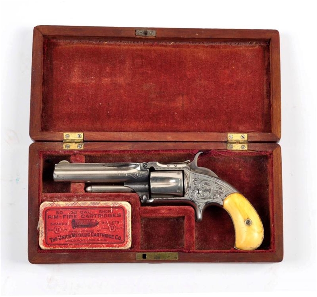 (A) CASED AND ENGRAVED S&W MODEL 1-1/2 REVOLVER   