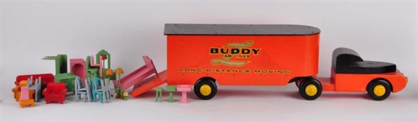 LOT OF 2:WOODEN BUDDY-L MOVING &CAR CARRIER TRUCKS