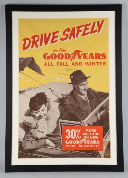 1930S GOOD YEAR TIRES ADVERTISING POSTER.        