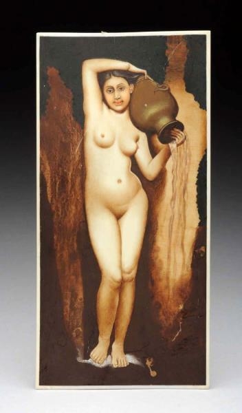 MINIATURE PAINTING OF NUDE WOMAN ON IVORY.        