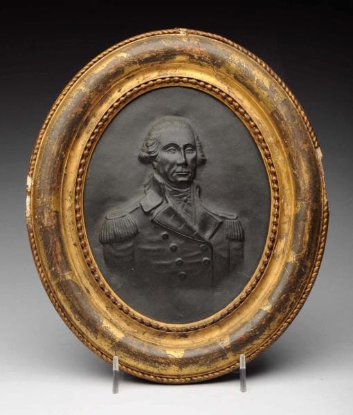 EARLY 19TH C. BRONZE PLAQUE OF GEORGE WASHINGTON. 