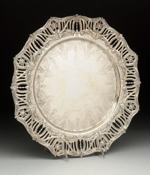 A STERLING SERVICE PLATE.                         