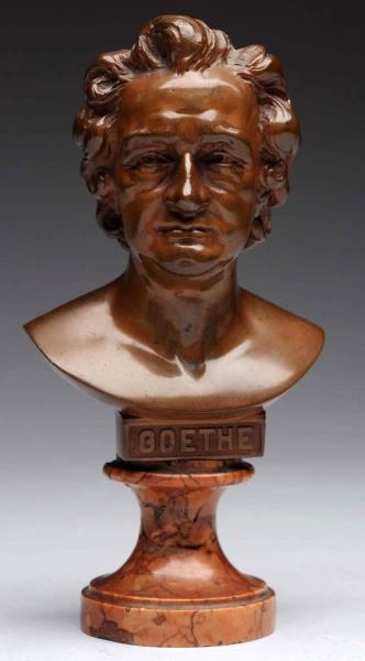 FRENCH BRONZE BUST OF GOETHE.                     