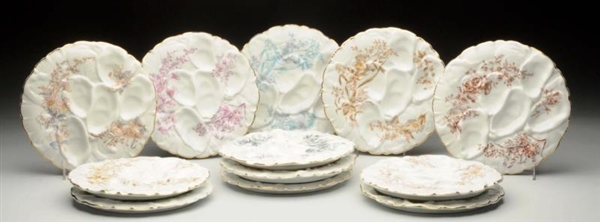 SET OF 12: OYSTER PLATES 1880.                    