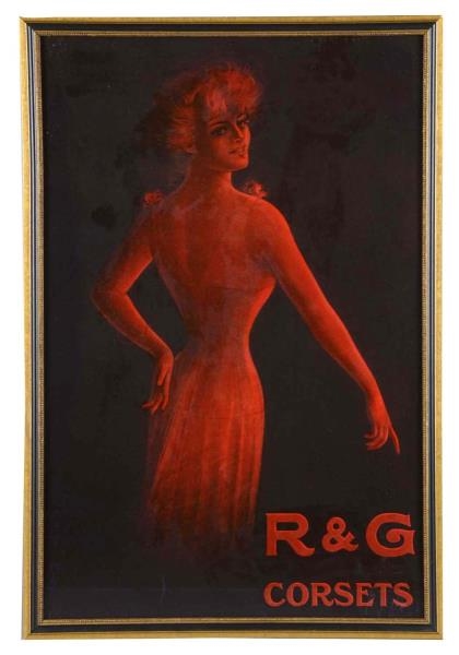 R & G CORSETS ADVERTISING LITHOGRAPH IN FRAME     