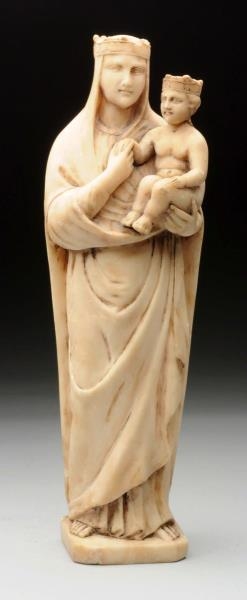 EARLY 19TH CENTURY MARBLE CARVED MADONNA          