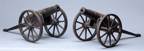 PAIR OF EARLY CAST IRON CANNONS.                  