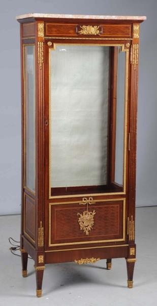 LARGE GLASS & WOODEN DISPLAY CABINET.             