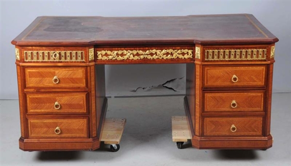 19TH CENTURY FRENCH PARQUETRY PARTNERS DESK.      