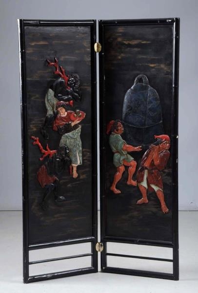 JAPANESE TWO PANEL SCREEN.                        
