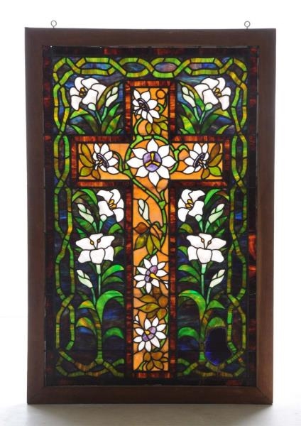 LARGE STAINED GLASS WINDOW.                       