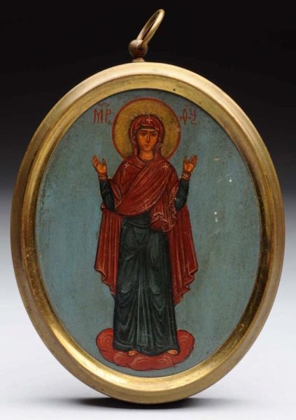 HAND PAINTED RUSSIAN ICON.                        