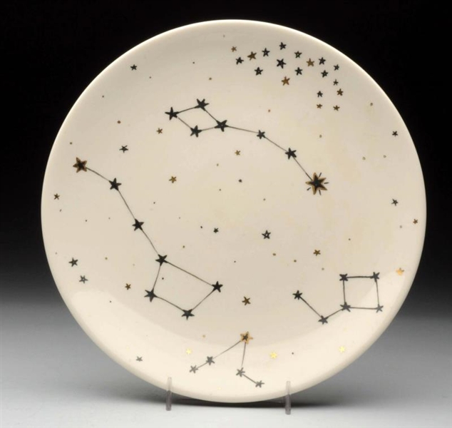 WAYLANDE GREGORY PLATE WITH STAR CONSTELLATIONS.  