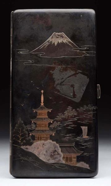 JAPANESE STERLING & MIXED METAL CIGARETTE CASE.   