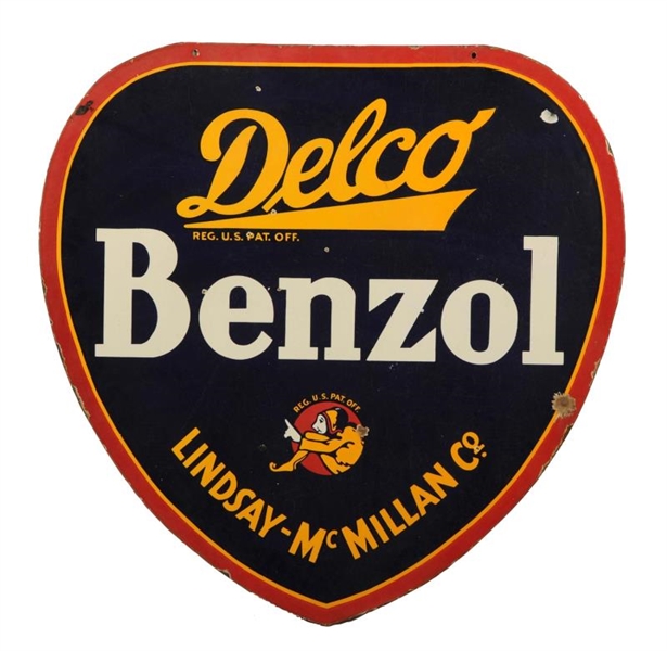DELCO BENZOL "LINDSAY-MCMILLAN CO" SIGN.          