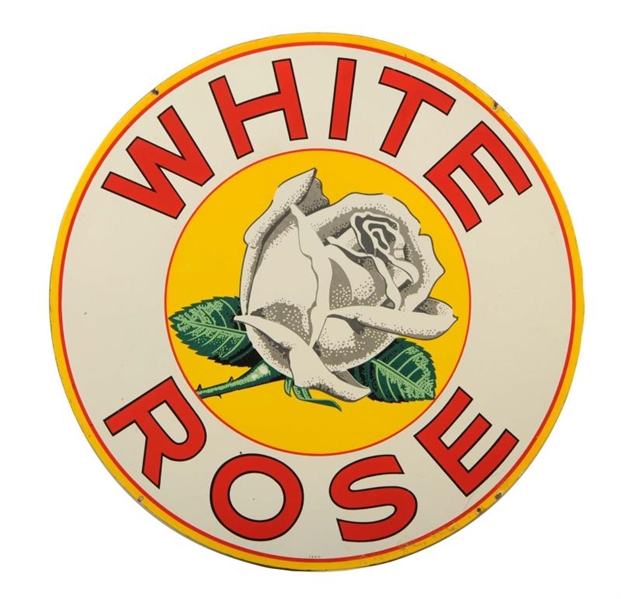 WHITE ROSE GASOLINE WITH ROSE GRAPHICS SIGN.      