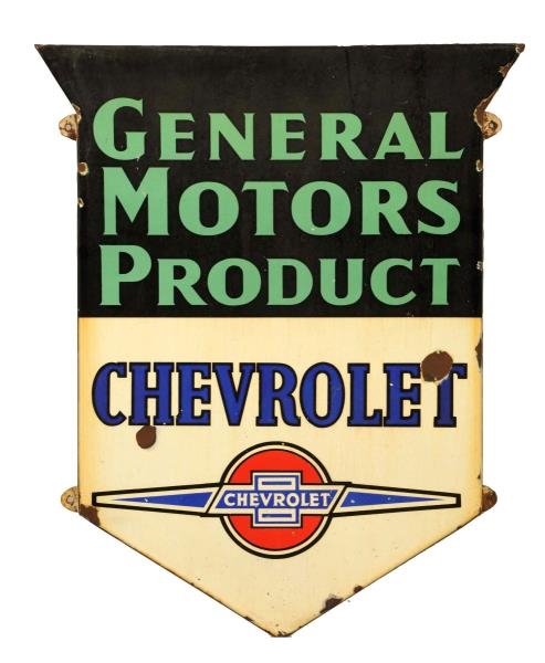 GENERAL MOTORS PRODUCTS CHEVROLET WITH LOGO SIGN. 