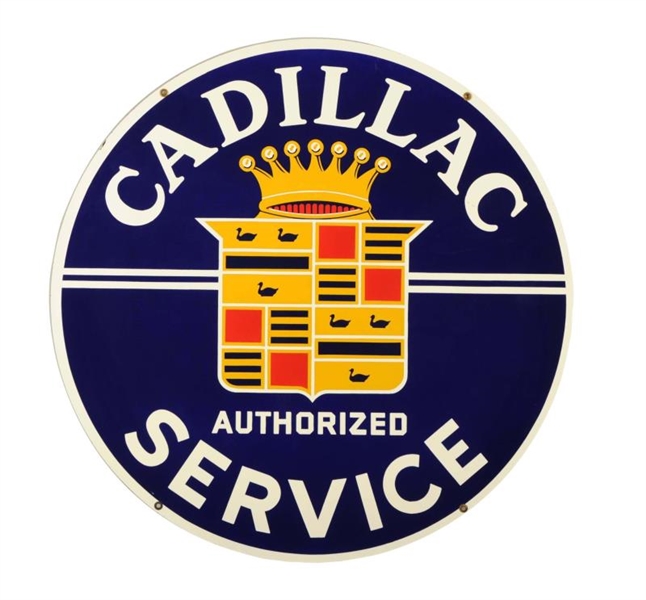 CADILLAC AUTHORIZED SERVICE WITH CREST LOGO SIGN. 