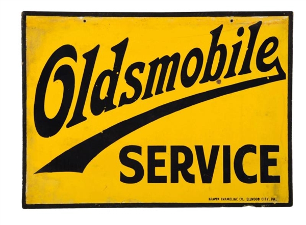 OLDSMOBILE SERVICE PORCELAIN SIGN.                
