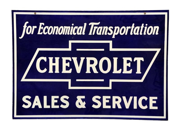 CHEVROLET IN BOWTIE SALES AND SERVICE SIGN.       
