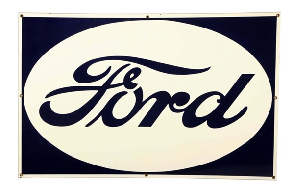 FORD IN OVAL SHAPED  PORCELAIN SIGN.              