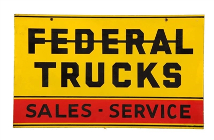 FEDERAL TRUCKS SALES AND SERVICE SIGN.            