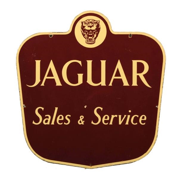 JAGUAR SALES & SERVICE SIGN (SMALL)-CLEARED.      