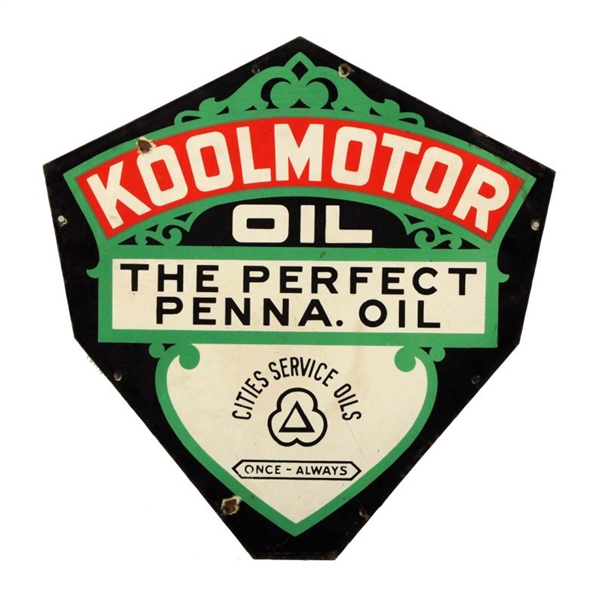 CITIES SERVICES KOOLMOTOR OIL DIECUT SIGN.        