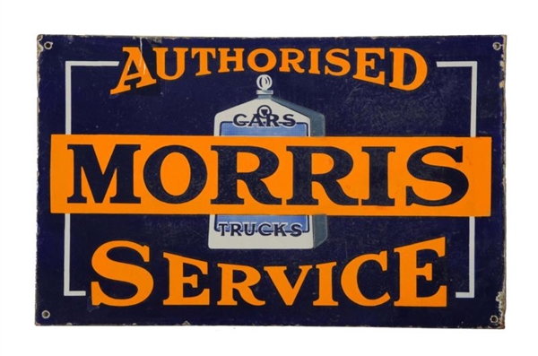 AUTHORIZED MORRIS CARS TRUCKS SERVICE SIGN.       