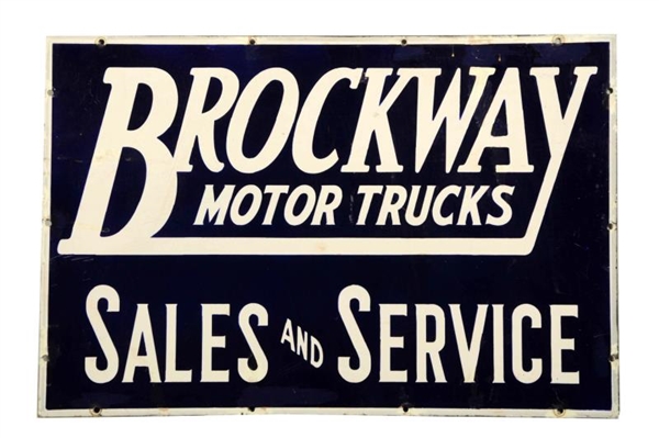 BROCKWAY MOTOR TRUCKS SALES AND SERVICE SIGN.     