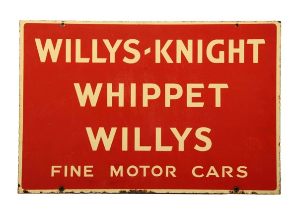 WILLYS-KNIGHT WHIPPET WILLYS SIGN.                