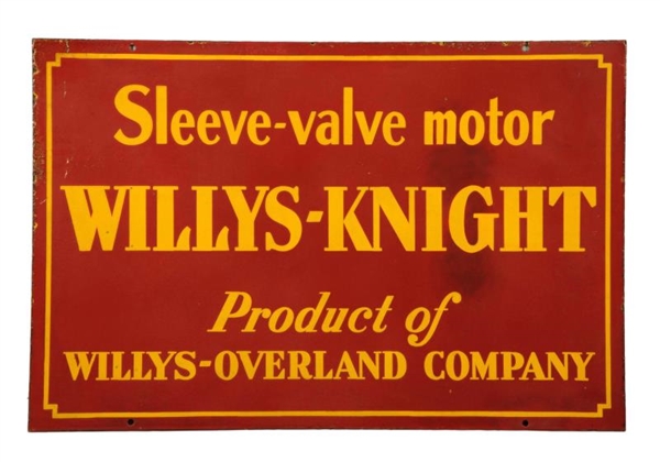 WILLYS-KNIGHT "SLEEVE -VALVE MOTOR" SIGN-CLEARED. 
