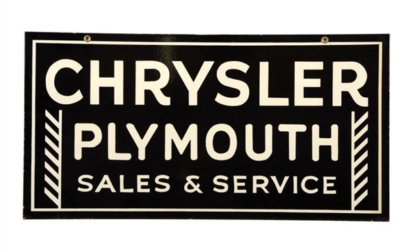CHRYSLER PLYMOUTH SALES & SERVICE W/ FEATHER SIGN.
