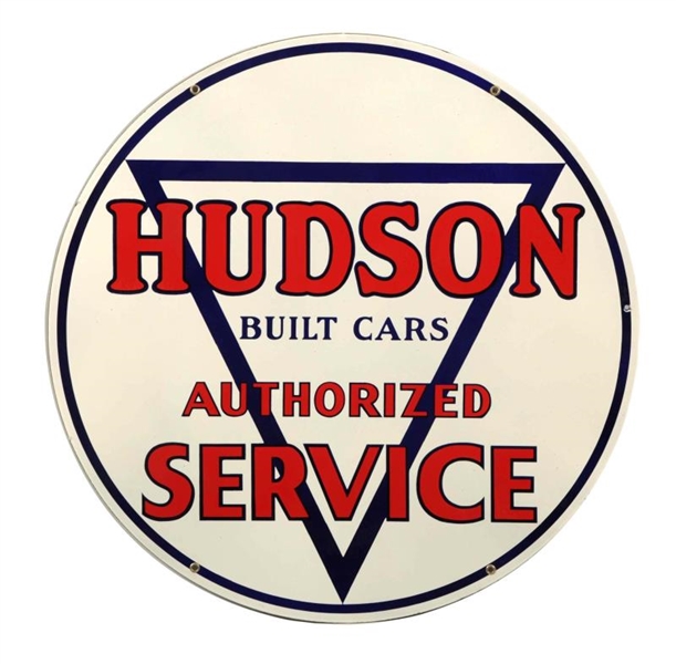 HUDSON BUILT CARS AUTHORIZED SERVICE SIGN.        