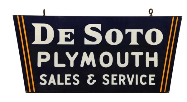 DESOTO PLYMOUTH SALES & SERVICE (RED) SIGN.       